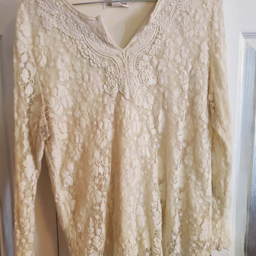Ivory Lace Blouse S Med